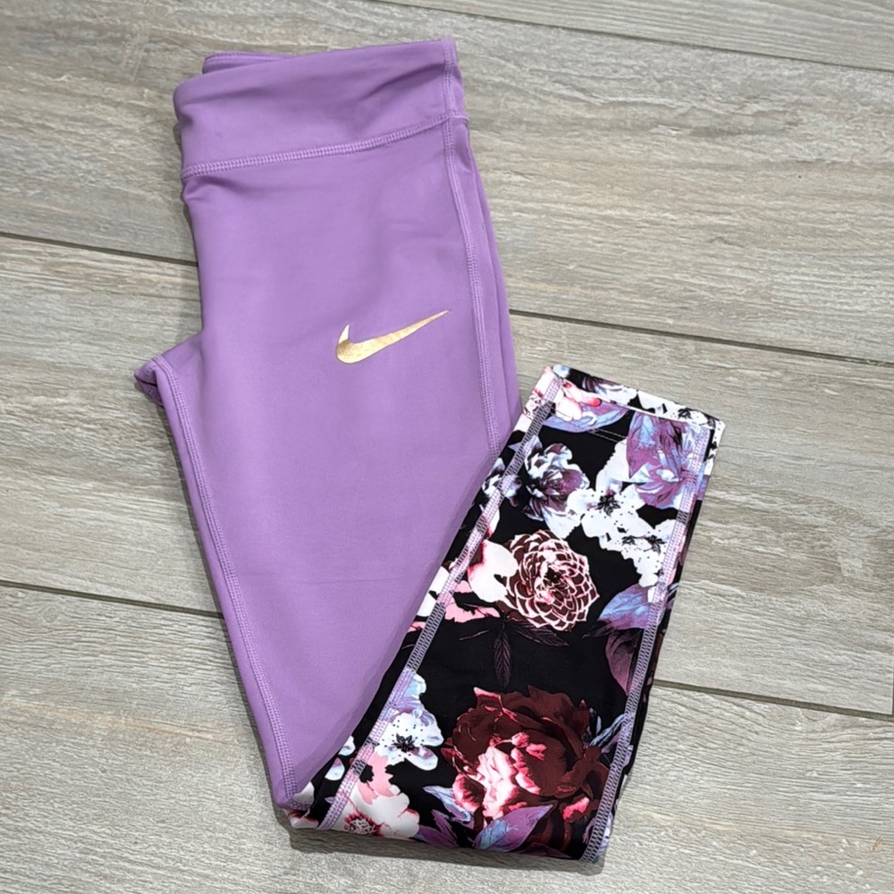 Nike Kids' Lavender and Floral Leggings